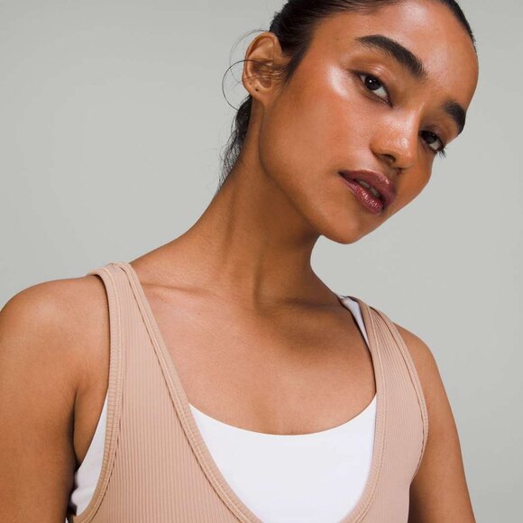 Lululemon Power Pivot Ribbed Luxtreme Tank Top In Pink Clay 0 - Picture 2 of 7